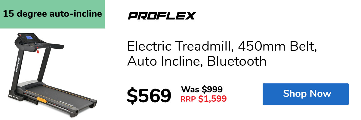 Electric Treadmill, 450mm Belt, Auto Incline, Bluetooth