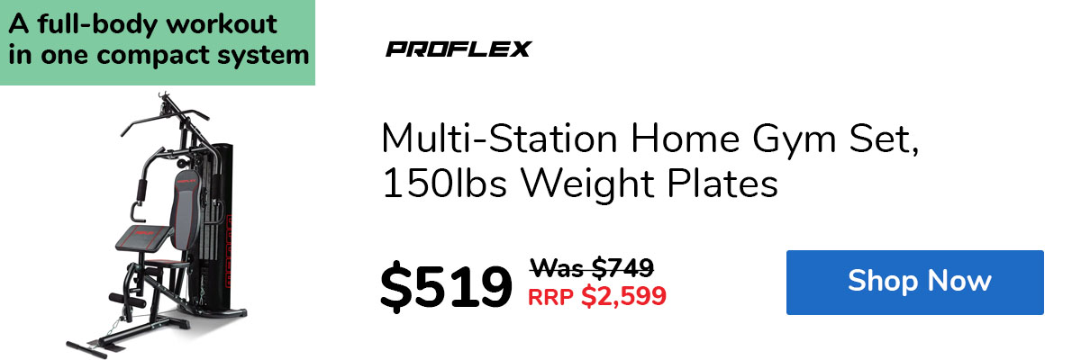 Multi-Station Home Gym Set, 150lbs Weight Plates