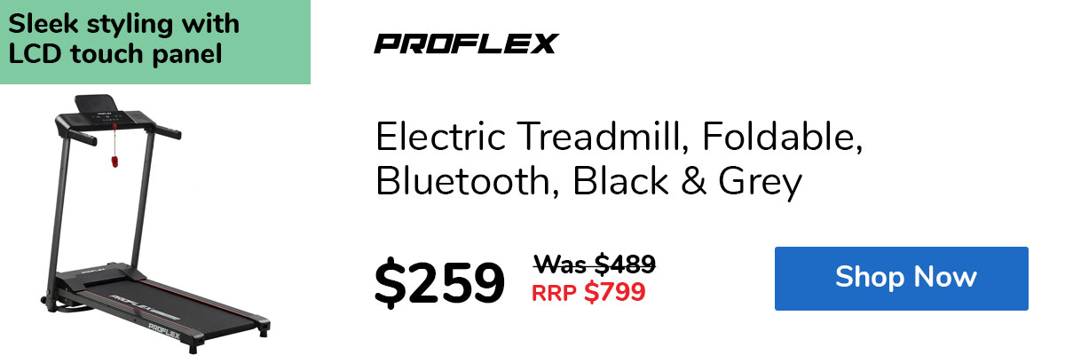 Electric Treadmill, Foldable, Bluetooth, Black & Grey