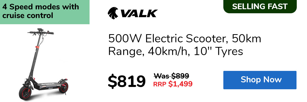500W Electric Scooter, 50km Range, 40km/h, 10" Tyres