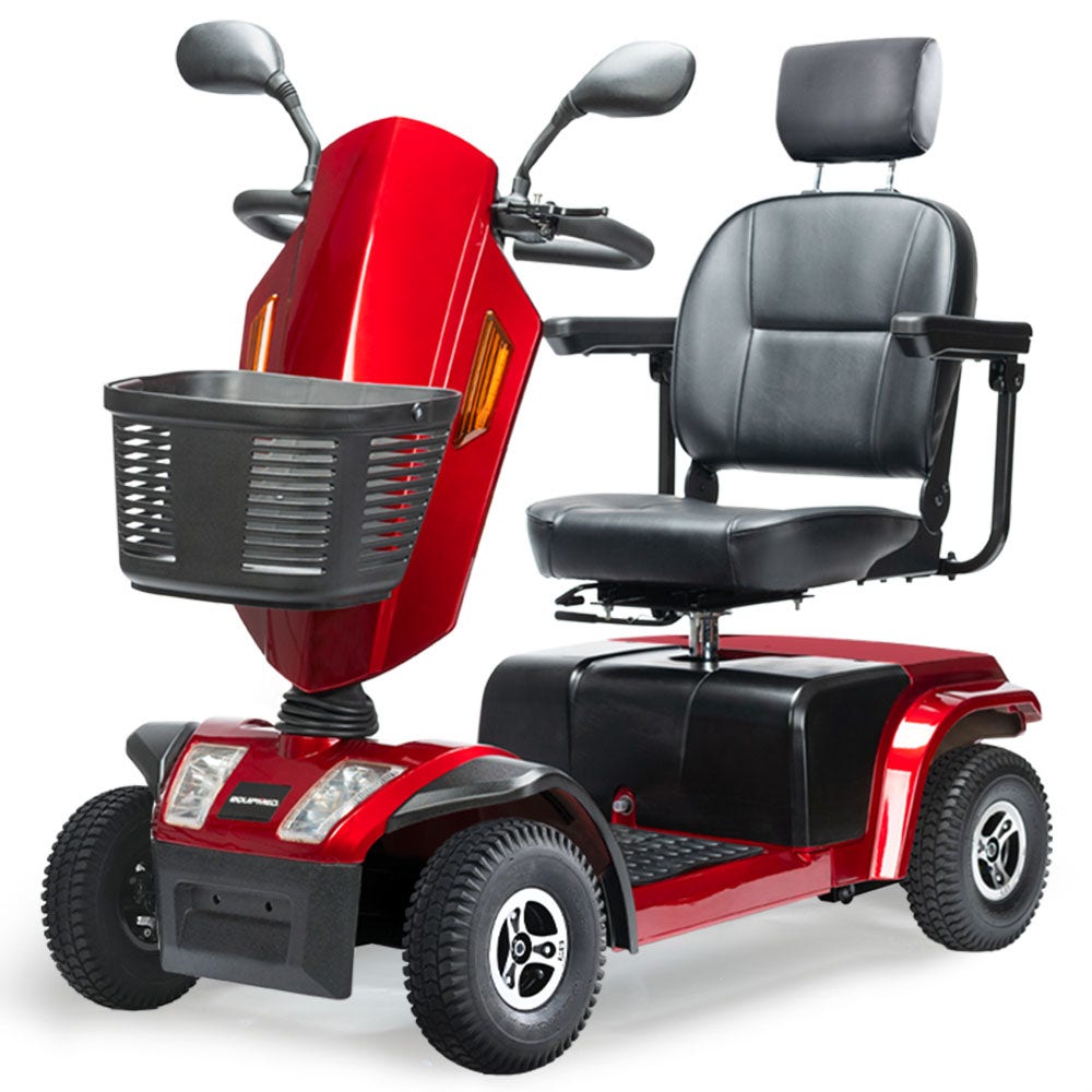 Image of EQUIPMED VentureCruise Extra Large-sized Electric Mobility Scooter for Elderly - Red