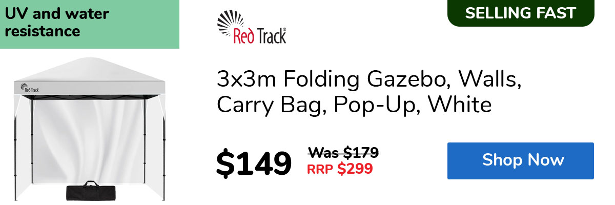 3x3m Folding Gazebo, Walls, Carry Bag, Pop-Up, White