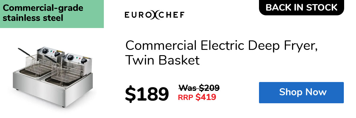 Commercial Electric Deep Fryer, Twin Basket