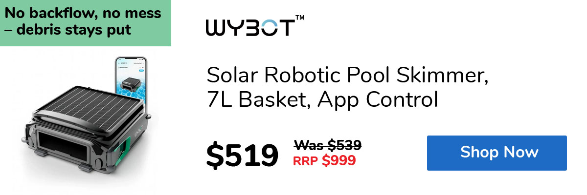 Solar Robotic Pool Skimmer, 7L Basket, App Control