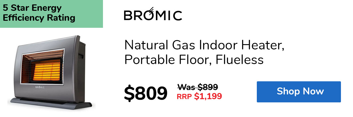 Natural Gas Indoor Heater, Portable Floor, Flueless