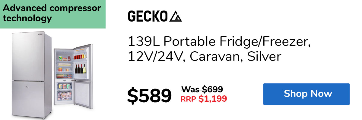 139L Portable Fridge/Freezer, 12V/24V, Caravan, Silver