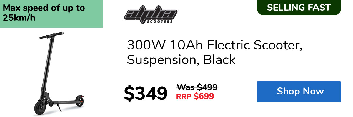 300W 10Ah Electric Scooter, Suspension, Black