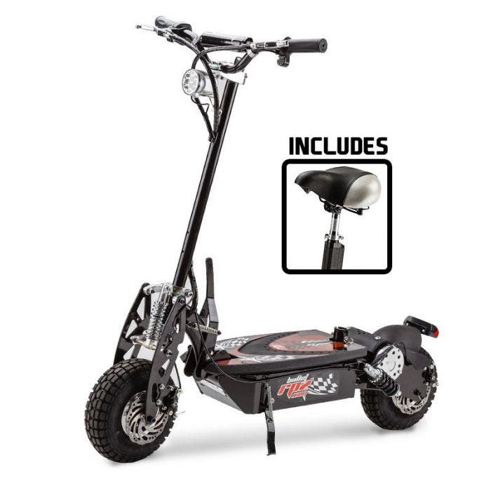 Image of BULLET Black/Red 48V 1000W Turbo w/ LED Folding Electric Scooter For Adults - RPZ1600