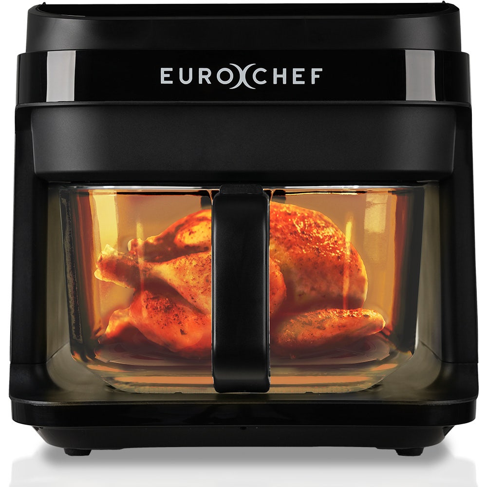 Image of EUROCHEF 6.5L Air Fryer, Electric Digital Airfryer with Glass Container, Black