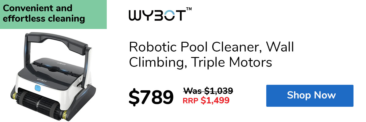 Robotic Pool Cleaner, Wall Climbing, Triple Motors