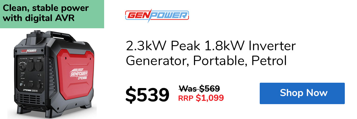 2.3kW Peak 1.8kW Inverter Generator, Portable, Petrol