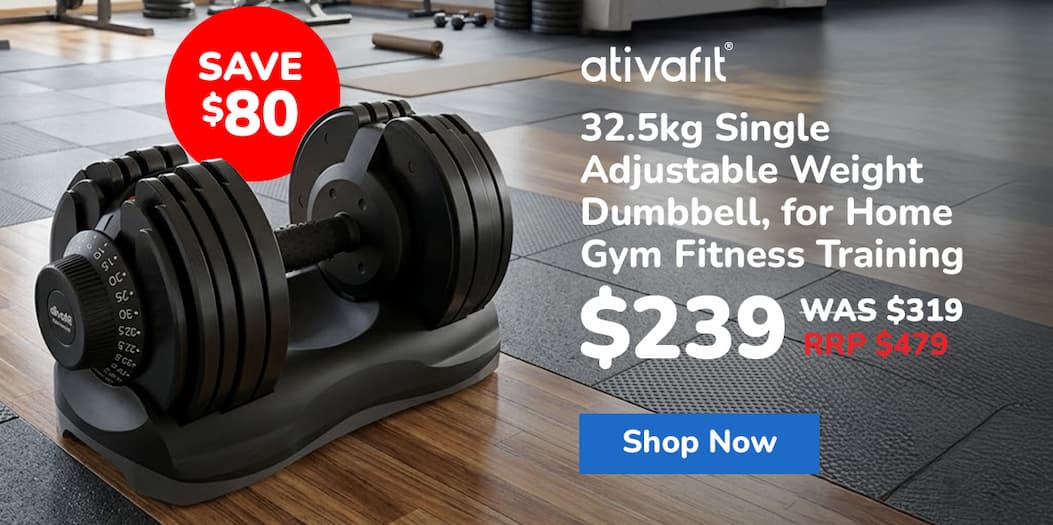ATIVAFIT 32.5kg Single Adjustable Weight Dumbbell