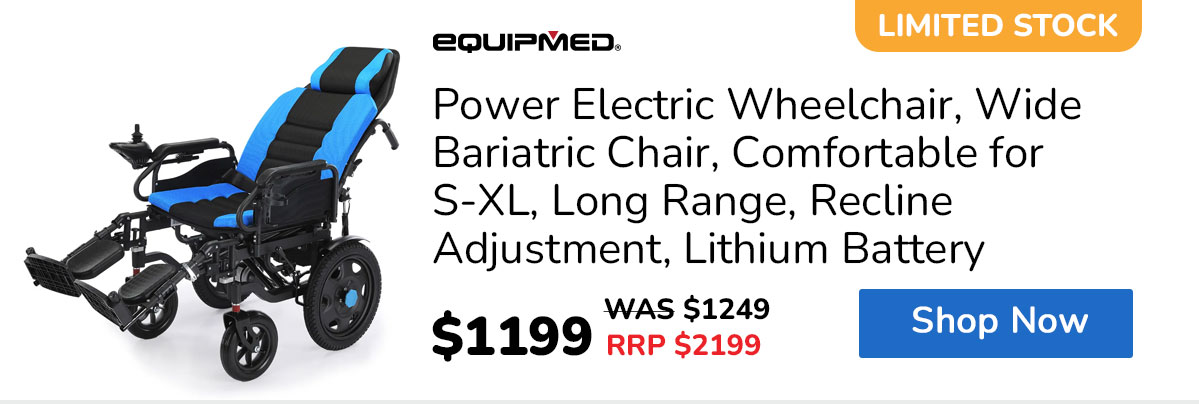 EQUIPMED Power Electric Wheelchair, Wide Bariatric Chair