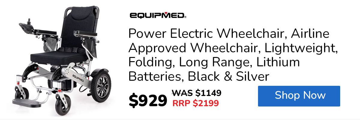 EQUIPMED Power Electric Wheelchair, Airline Approved