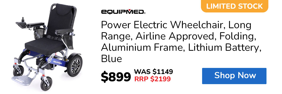 EQUIPMED Power Electric Wheelchair, Long Range, Airline Approved