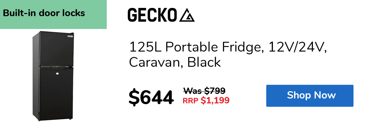 125L Portable Fridge, 12V/24V, Caravan, Black