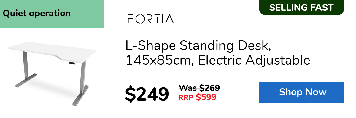 L-Shape Standing Desk, 145x85cm, Electric Adjustable