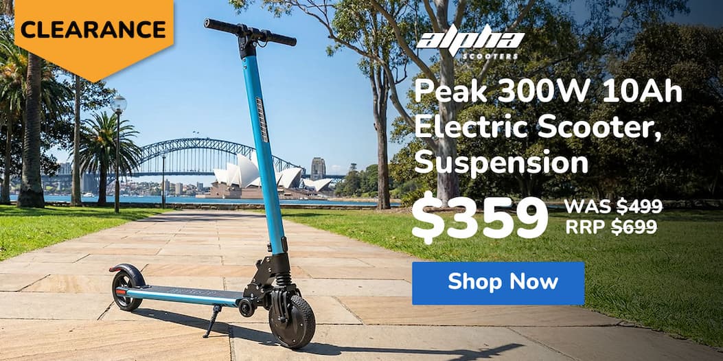 ALPHA Peak 300W 10Ah Electric Scooter, Suspension, for Adults or Teens, Blue