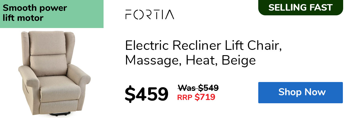 Electric Recliner Lift Chair, Massage, Heat, Beige