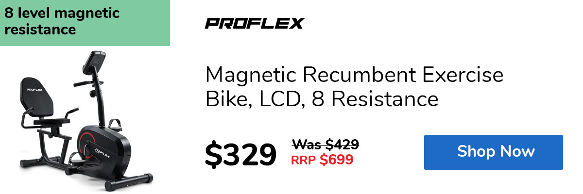 Magnetic Recumbent Exercise Bike, LCD, 8 Resistance