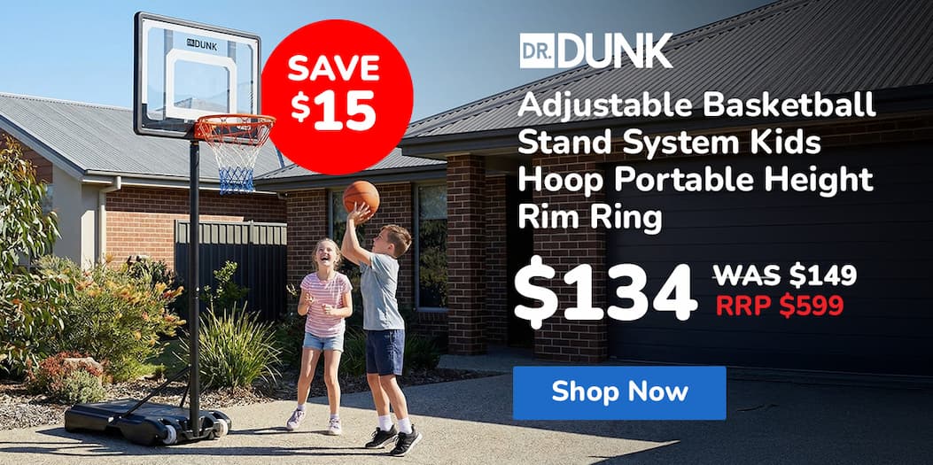 Dr. Dunk Adjustable Basketball Stand System Kids Hoop Portable Height Rim Ring