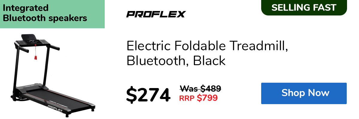 Electric Foldable Treadmill, Bluetooth, Black