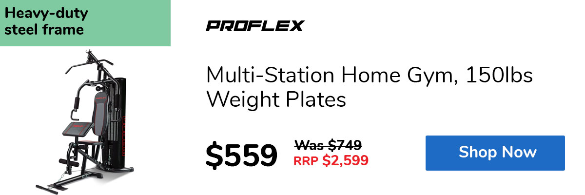 Multi-Station Home Gym, 150lbs Weight Plates