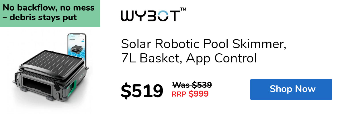 Solar Robotic Pool Skimmer, 7L Basket, App Control