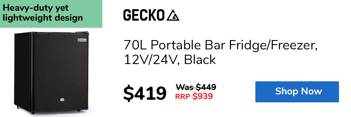 70L Portable Bar Fridge/Freezer, 12V/24V, Black
