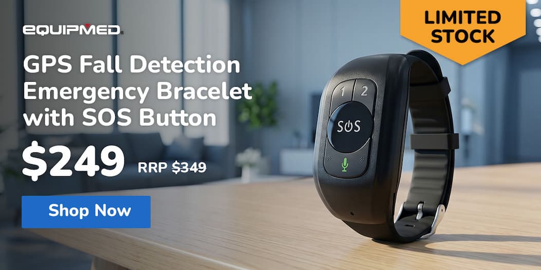 EQUIPMED GPS Fall Detection Emergency Bracelet with SOS Button, for Seniors, 2 Way Calling, Location Tracking, Speed Dial, iPhone and Android Compatible