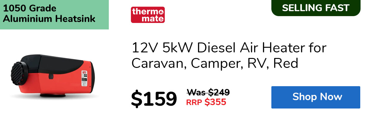 12V 5kW Diesel Air Heater for Caravan, Camper, RV, Red