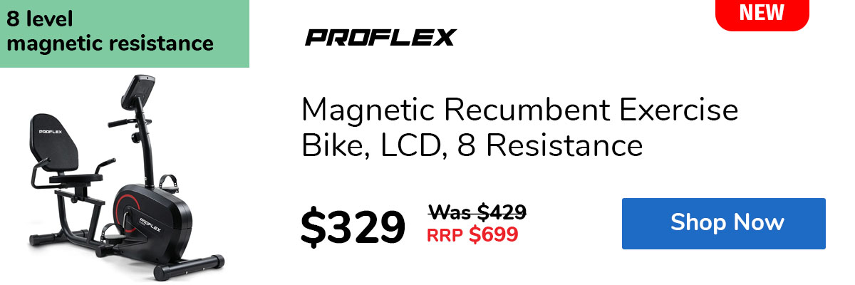 Magnetic Recumbent Exercise Bike, LCD, 8 Resistance