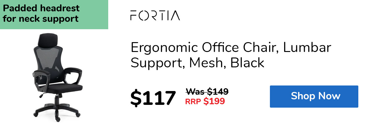 Ergonomic Office Chair, Lumbar Support, Mesh, Black
