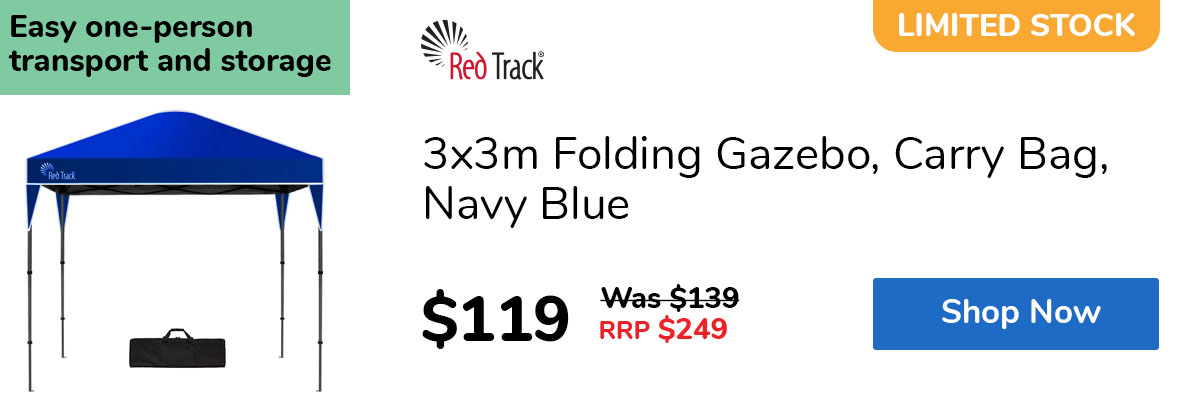 3x3m Folding Gazebo, Carry Bag, Navy Blue