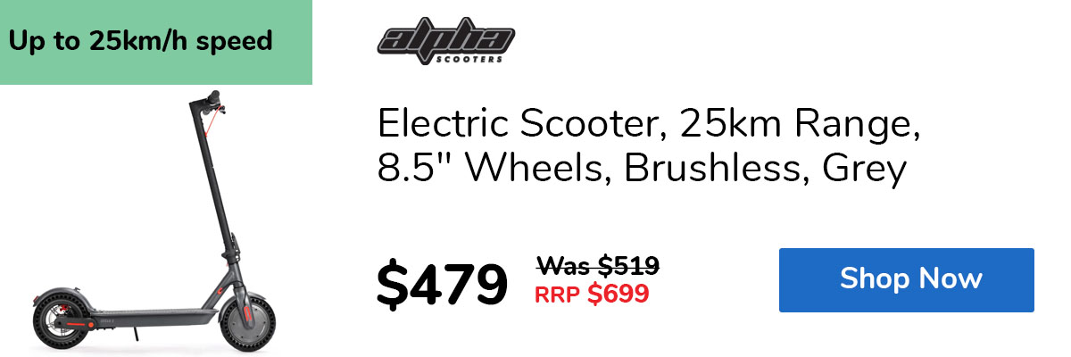 Electric Scooter, 25km Range, 8.5" Wheels, Brushless, Grey