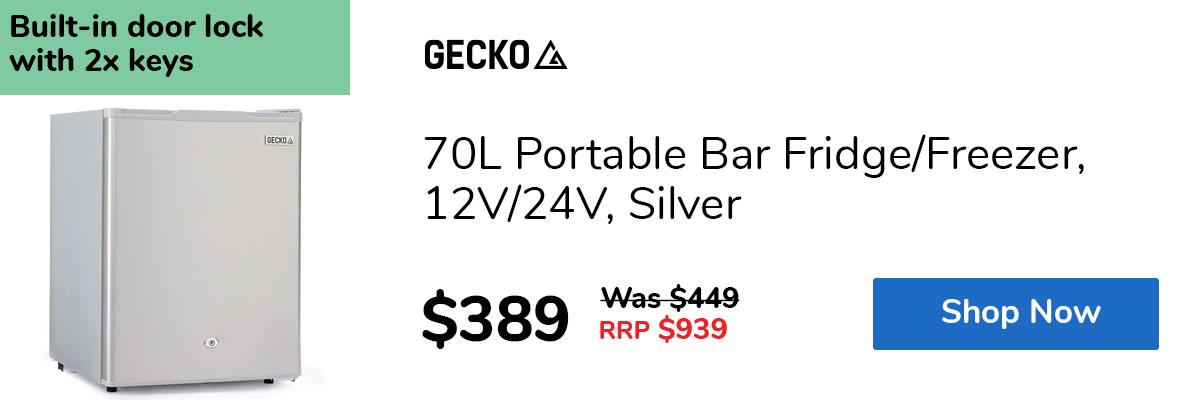 70L Portable Bar Fridge/Freezer, 12V/24V, Silver