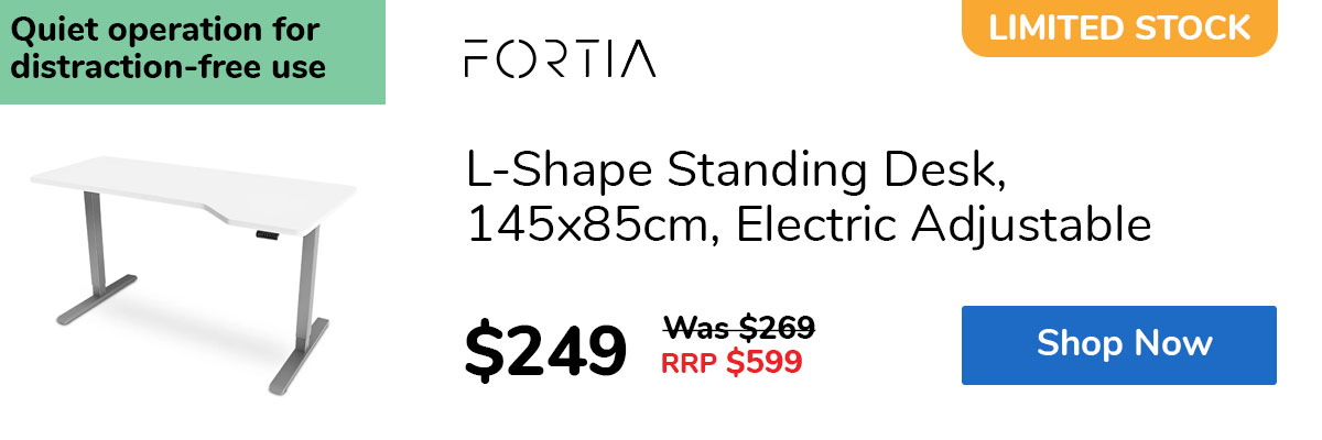 L-Shape Standing Desk, 145x85cm, Electric Adjustable
