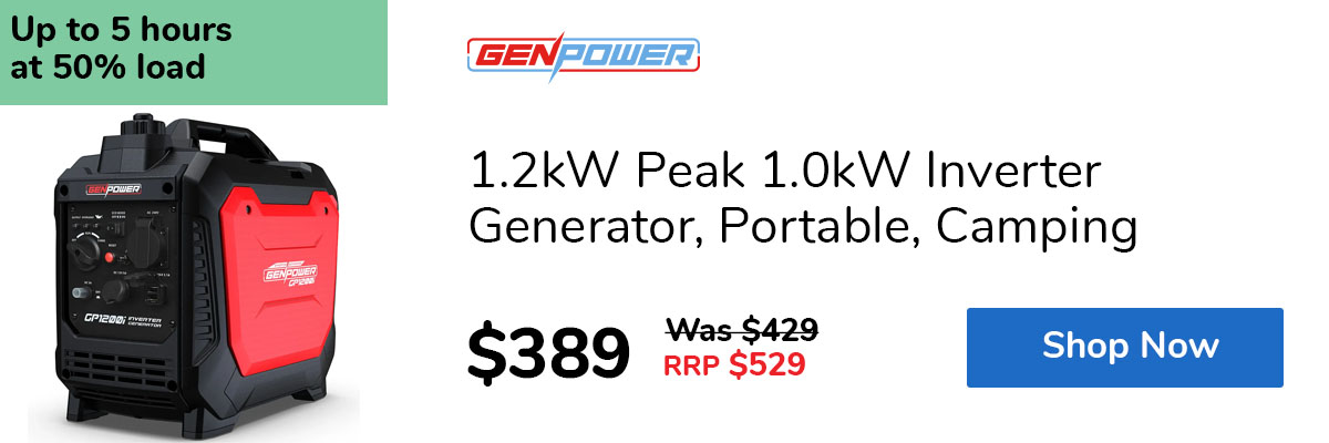 1.2kW Peak 1.0kW Inverter Generator, Portable, Camping