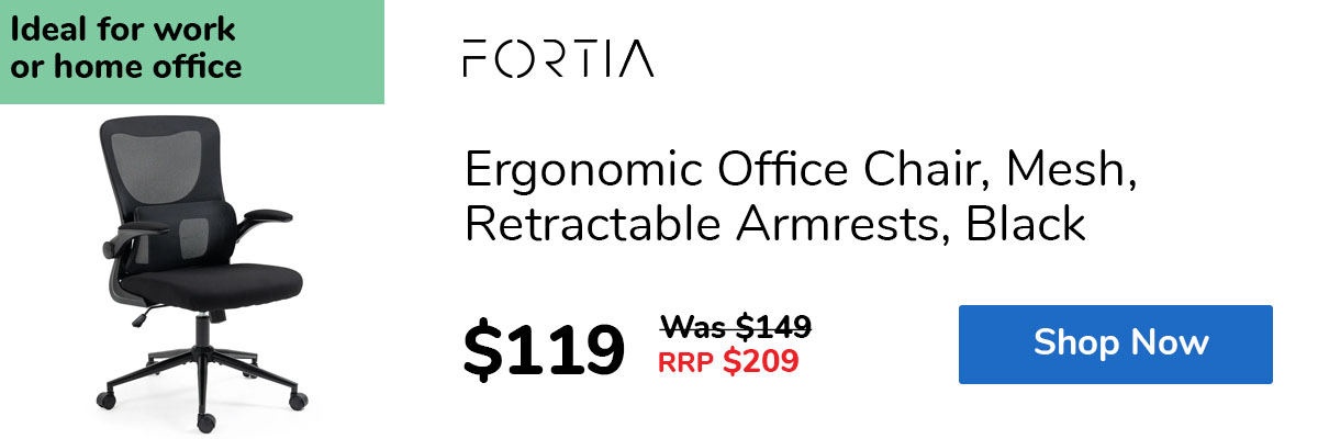 Ergonomic Office Chair, Mesh, Retractable Armrests, Black