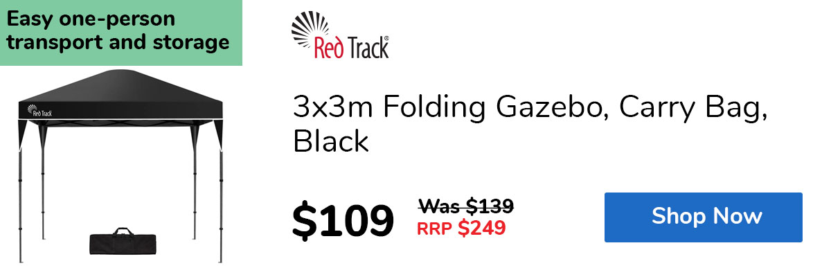 3x3m Folding Gazebo, Carry Bag, Black
