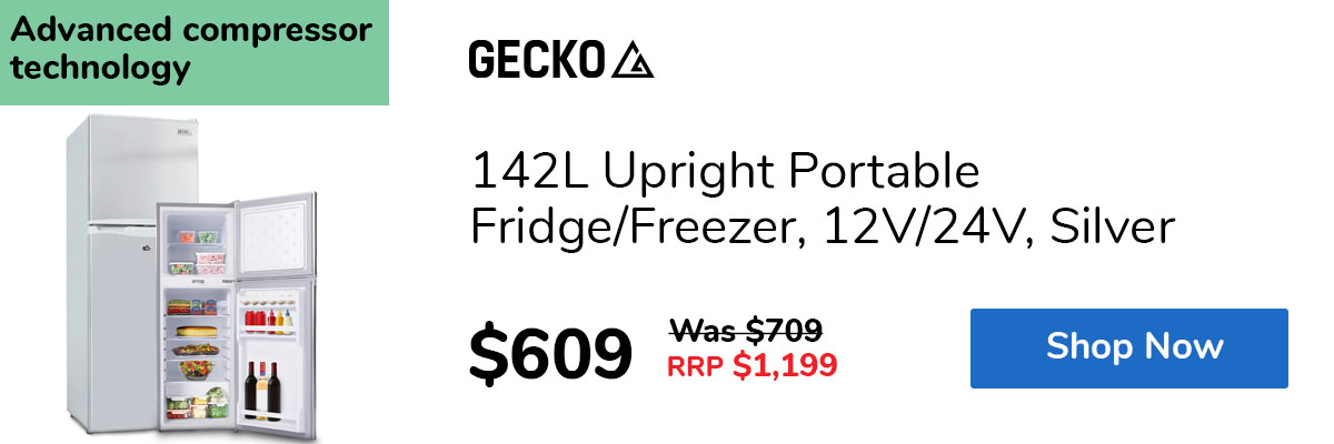 142L Upright Portable Fridge/Freezer, 12V/24V, Silver