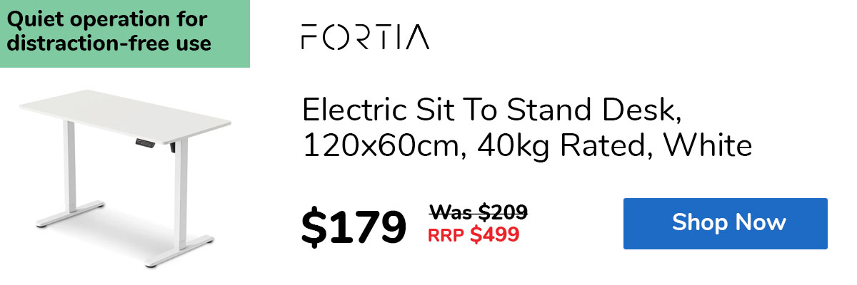 Electric Sit To Stand Desk, 120x60cm, 40kg Rated, White