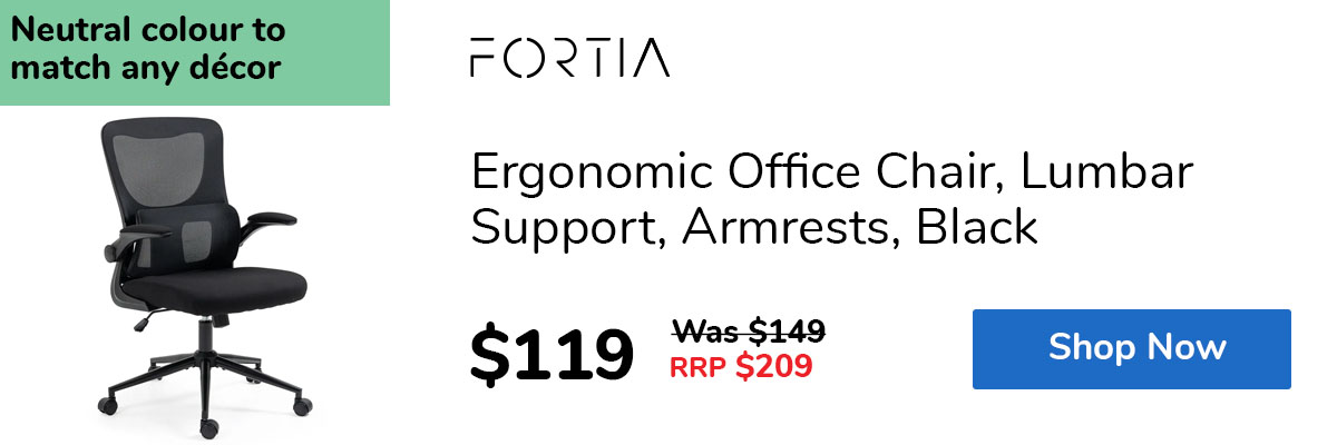 Ergonomic Office Chair, Lumbar Support, Armrests, Black