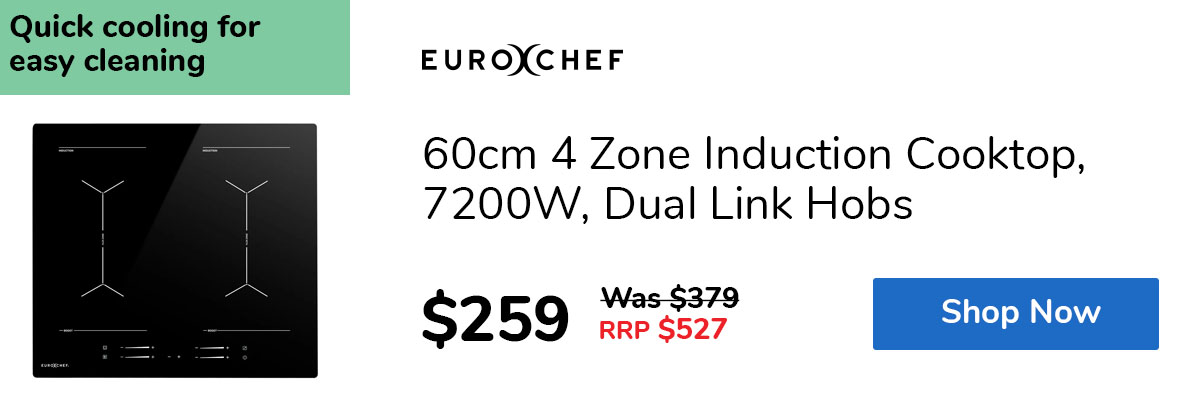 60cm 4 Zone Induction Cooktop, 7200W, Dual Link Hobs