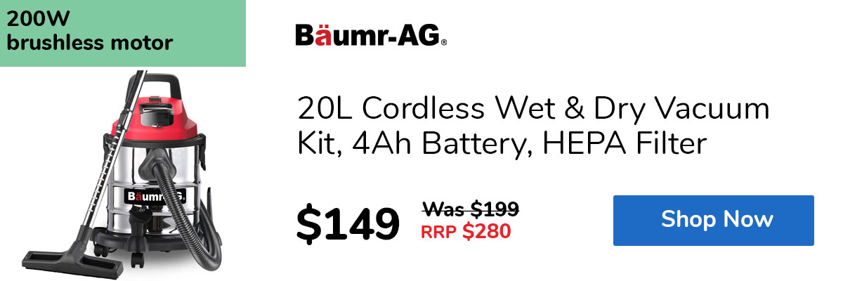 20L Cordless Wet & Dry Vacuum Kit, 4Ah Battery, HEPA Filter