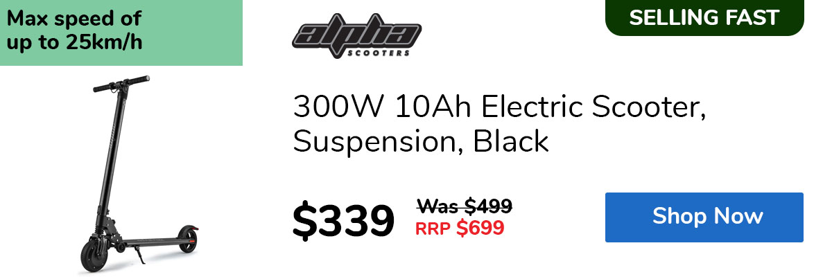 300W 10Ah Electric Scooter, Suspension, Black