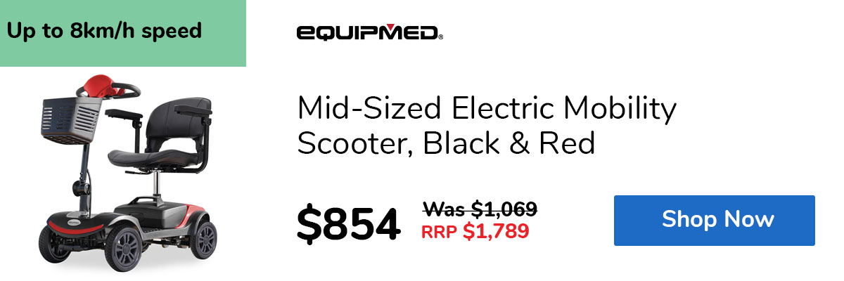 Mid-Sized Electric Mobility Scooter, Black & Red