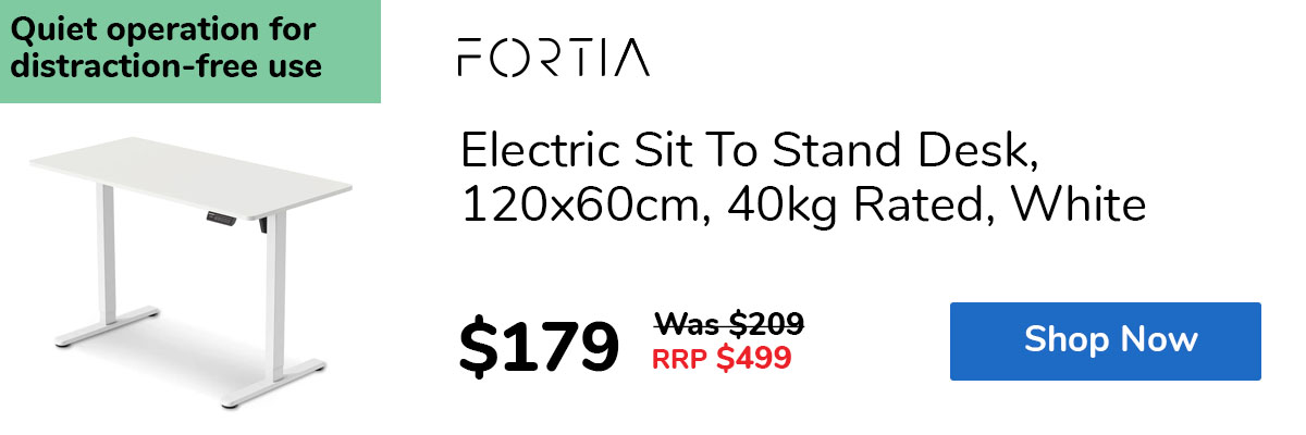 Electric Sit To Stand Desk, 120x60cm, 40kg Rated, White