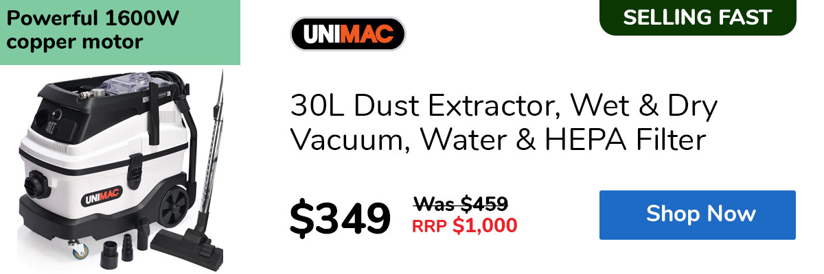 30L Dust Extractor, Wet & Dry Vacuum, Water & HEPA Filter