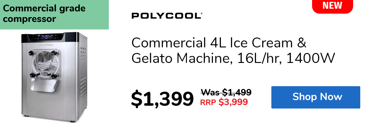 Commercial 4L Ice Cream & Gelato Machine, 16L/hr, 1400W